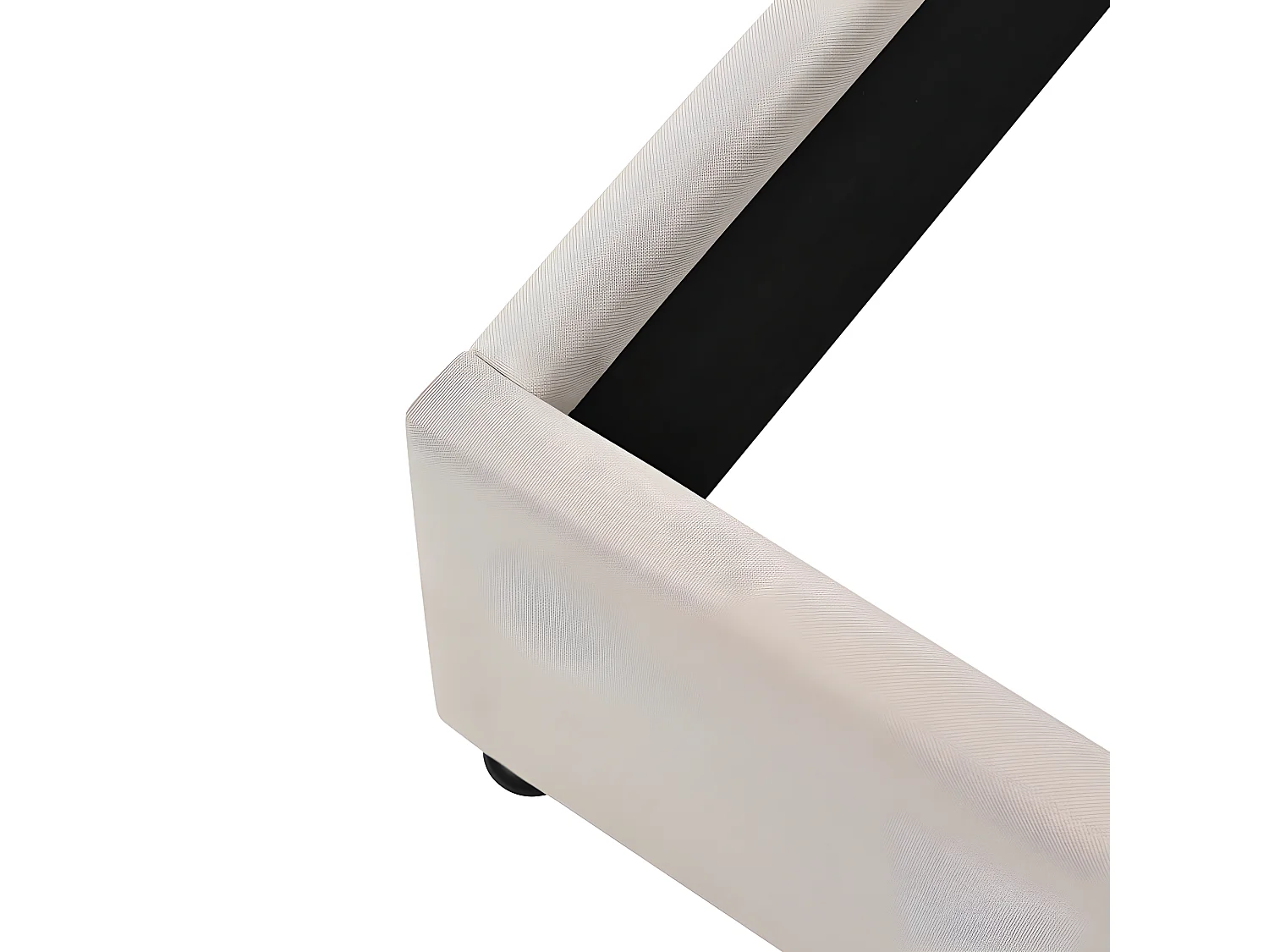 Cama contenedor tapizada 180x200cm en lino con somier de láminas - Beige