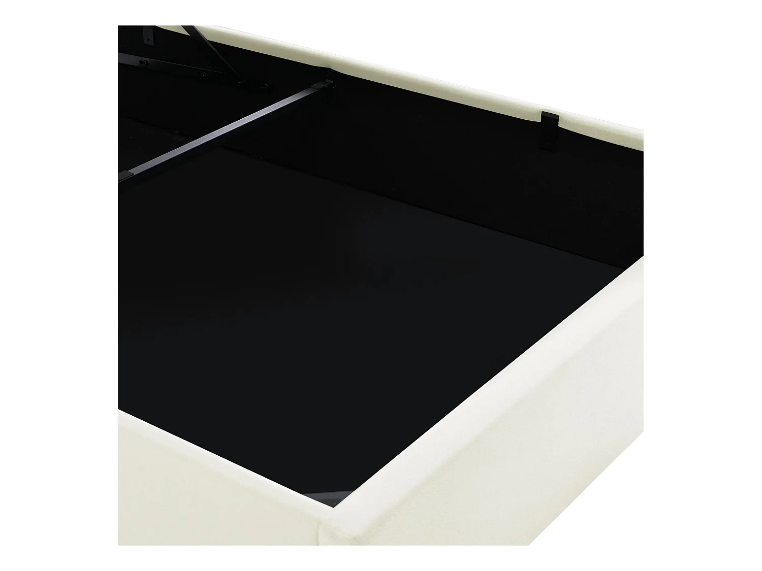 Cama contenedor 160x200cm en símil piel con LED - con somier - Blanco