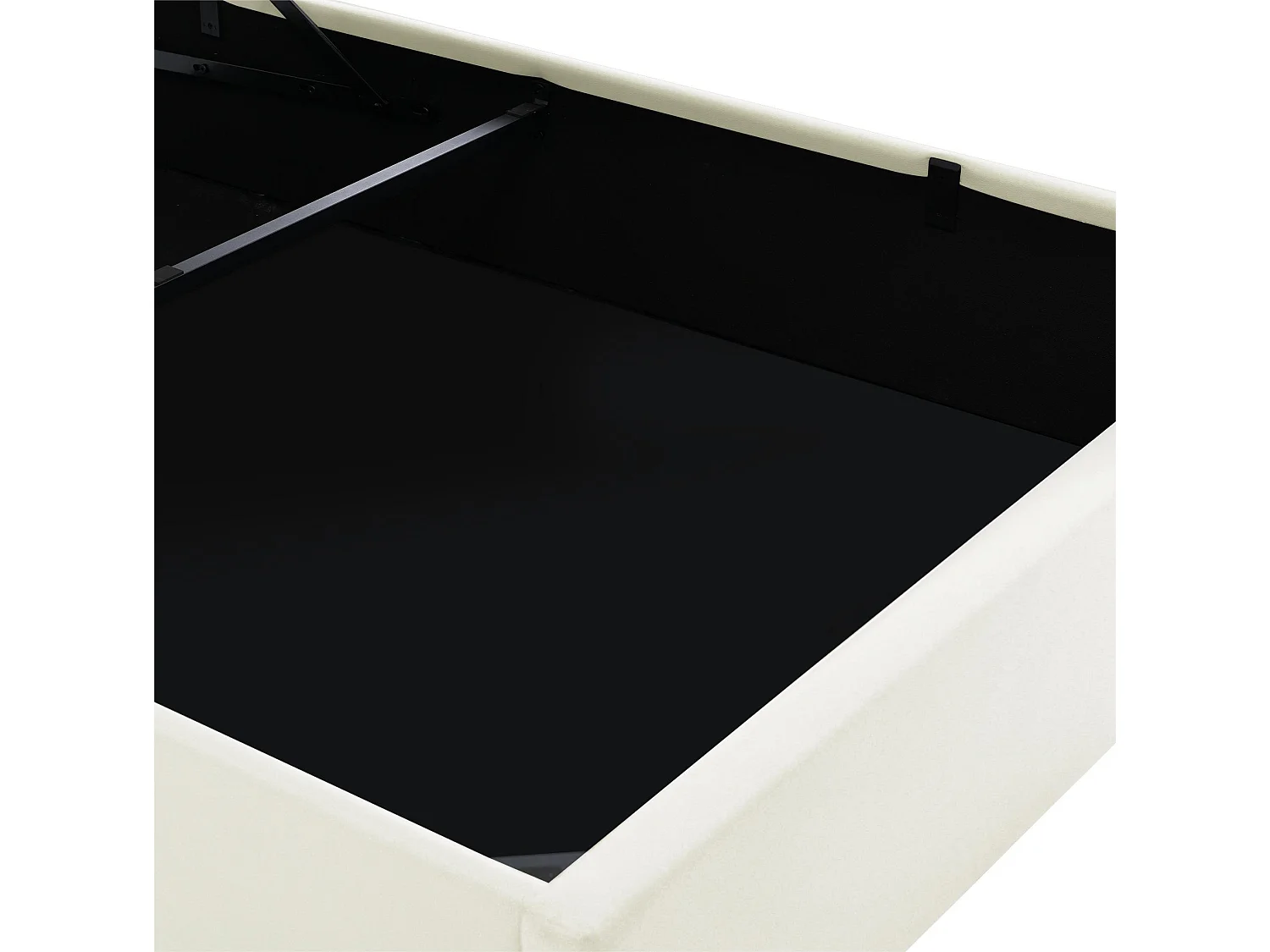 Letto contenitore 140x200cm in similpelle con LED - con rete a doghe - Bianco