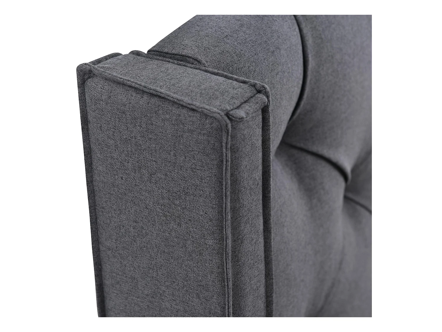 Cama contenedor acolchada 90x200 cm en tejido de algodón - con somier - Gris