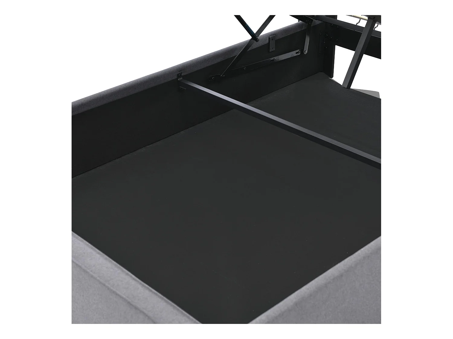 Cama contenedor acolchada 90x200 cm en tejido de algodón - con somier - Gris