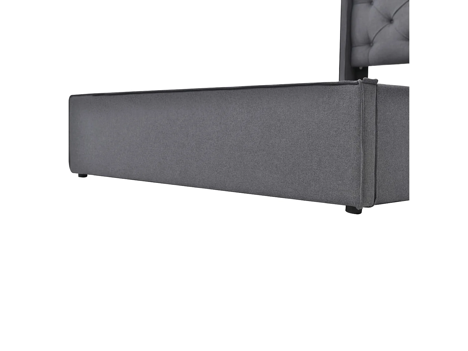 Cama contenedor acolchada 90x200 cm en tejido de algodón - con somier - Gris