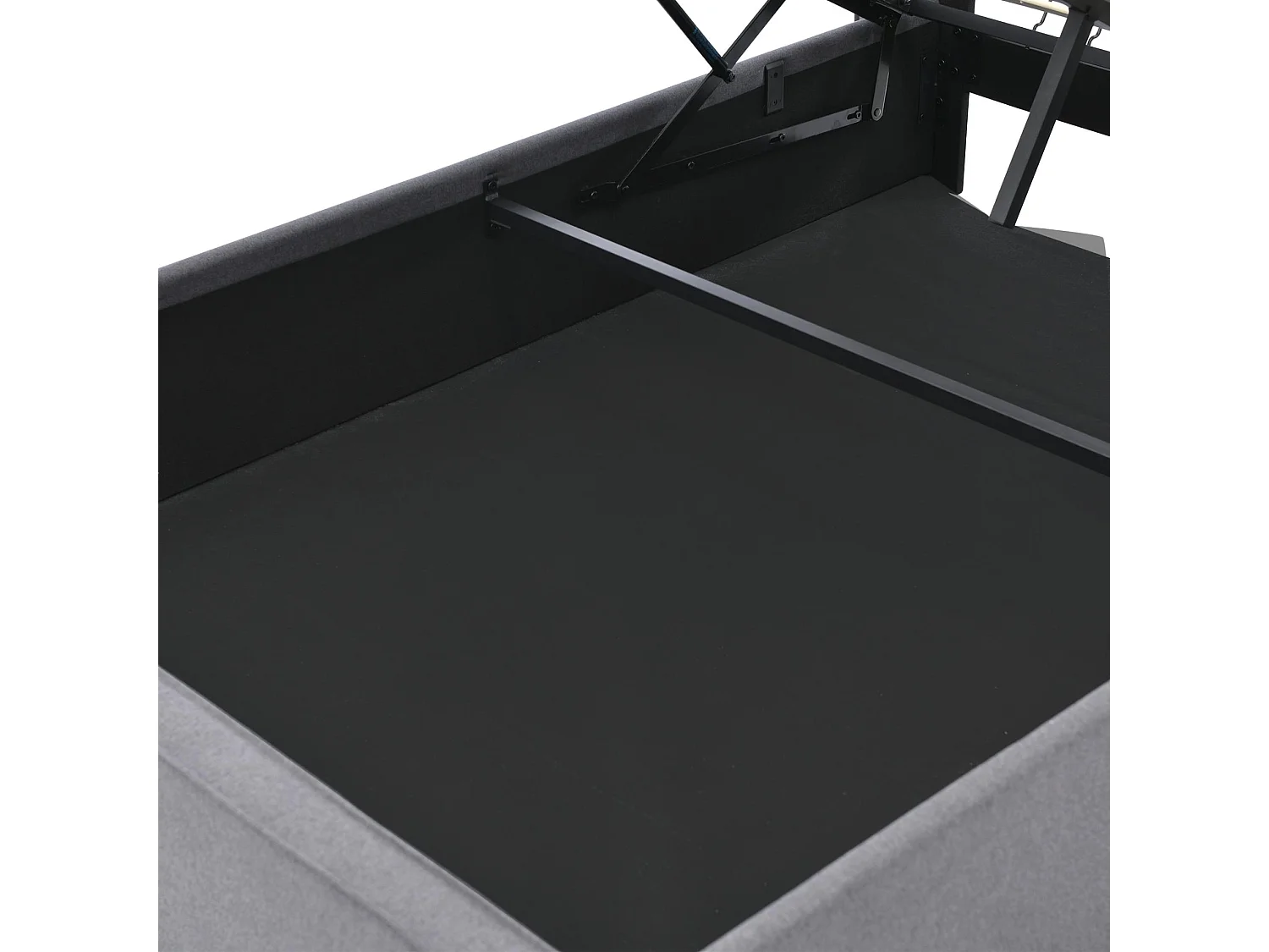 Gepolstertes Stauraumbett 90 x 200 cm aus Baumwollstoff – mit Lattenrost – Grau