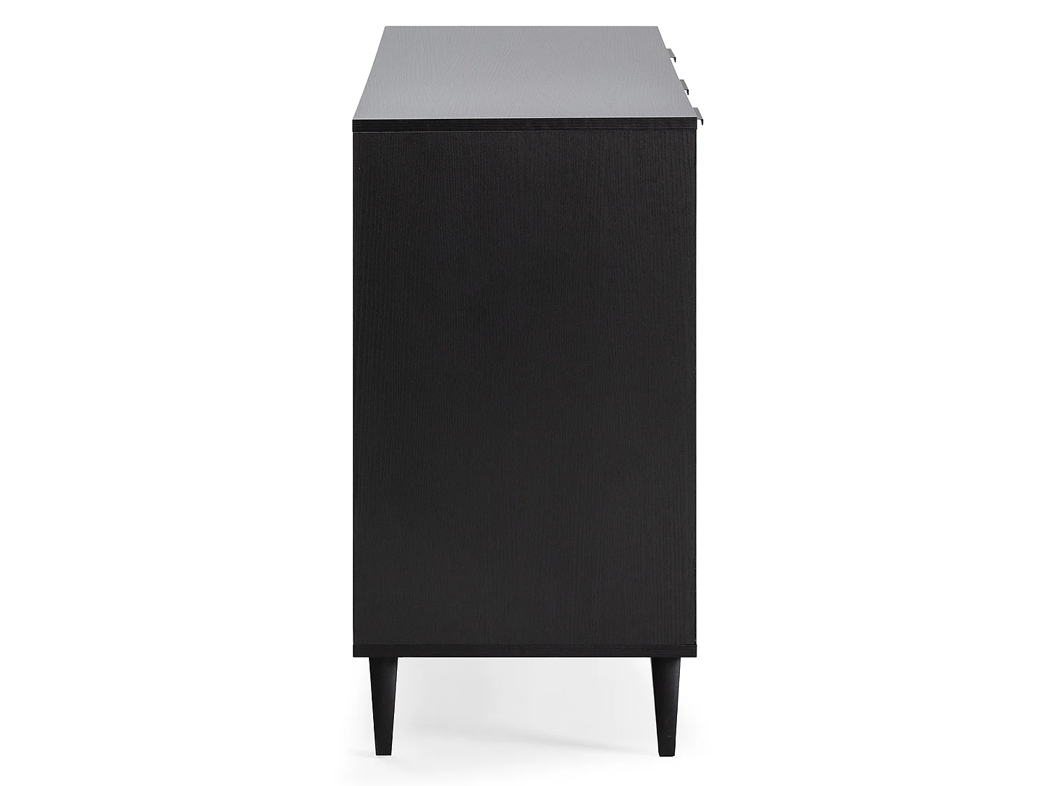 Aparador Kalma 3 portas cor preto/carvalho, 136 cm de largura