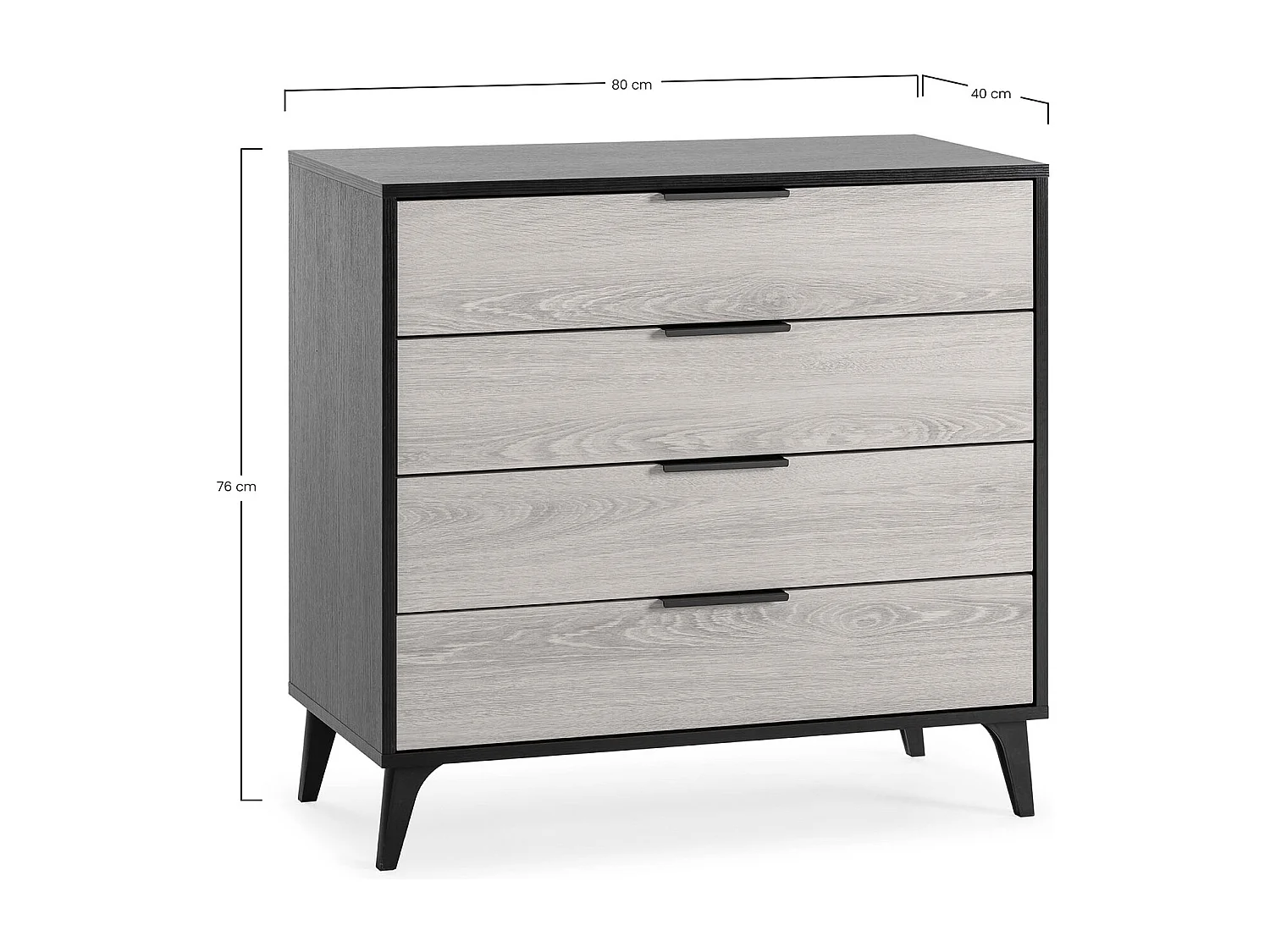 Kommode Alma 3 Schubladen Holzfarbe