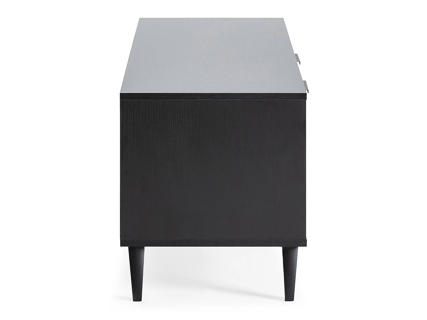 Meuble TV Kalma 2 portes 1 tiroir noir/chêne, longueur 136 cm