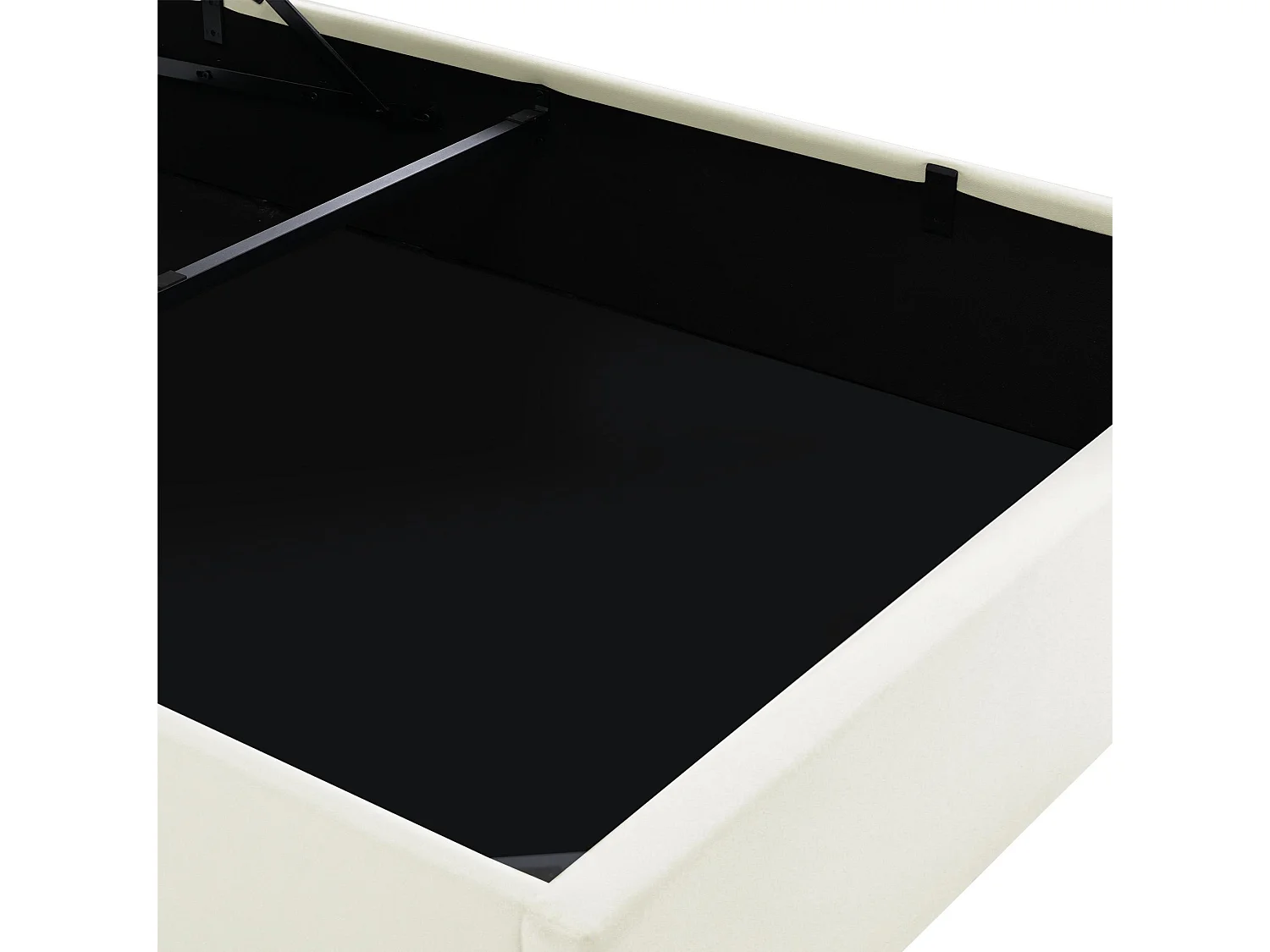 Opbergbed 140x200cm met LED in kunstleer - met lattenbodem - Wit