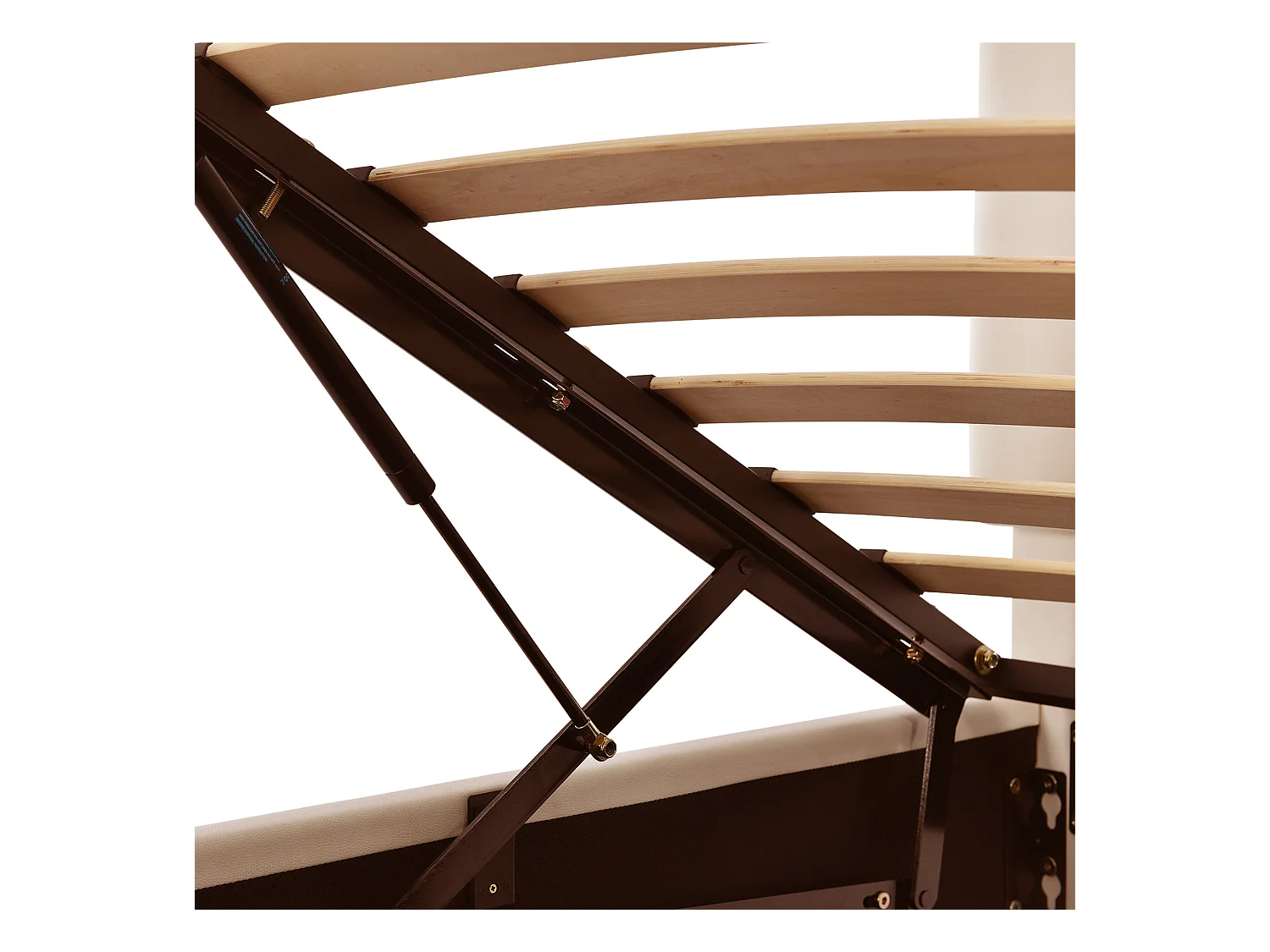 Lit coffre rembourré 140x200 cm avec éclairage LED - en similicuir - Beige