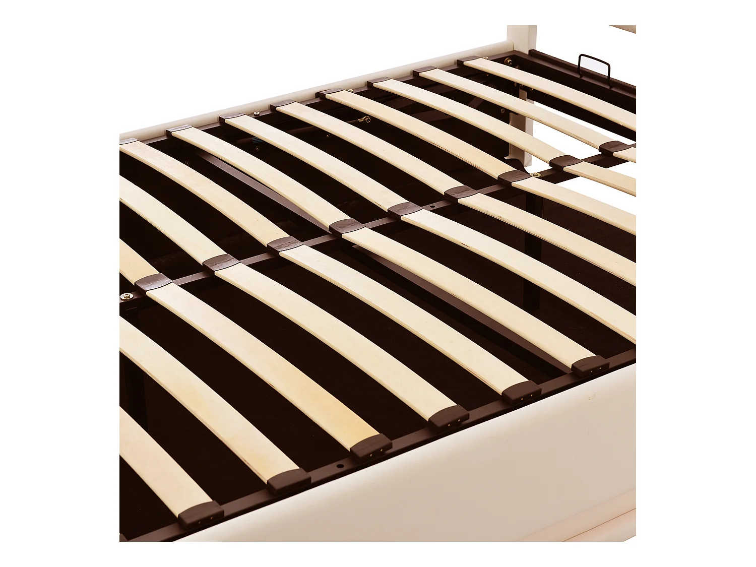 Lit coffre rembourré 140x200 cm avec éclairage LED - en similicuir - Beige