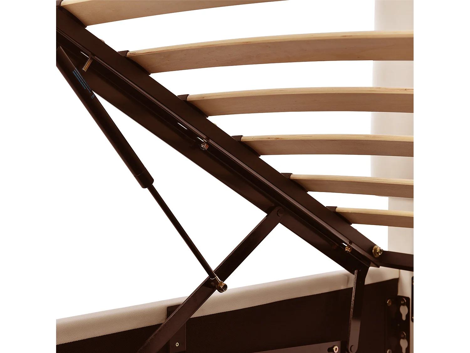 Lit coffre rembourré 140x200 cm avec éclairage LED - en similicuir - Beige