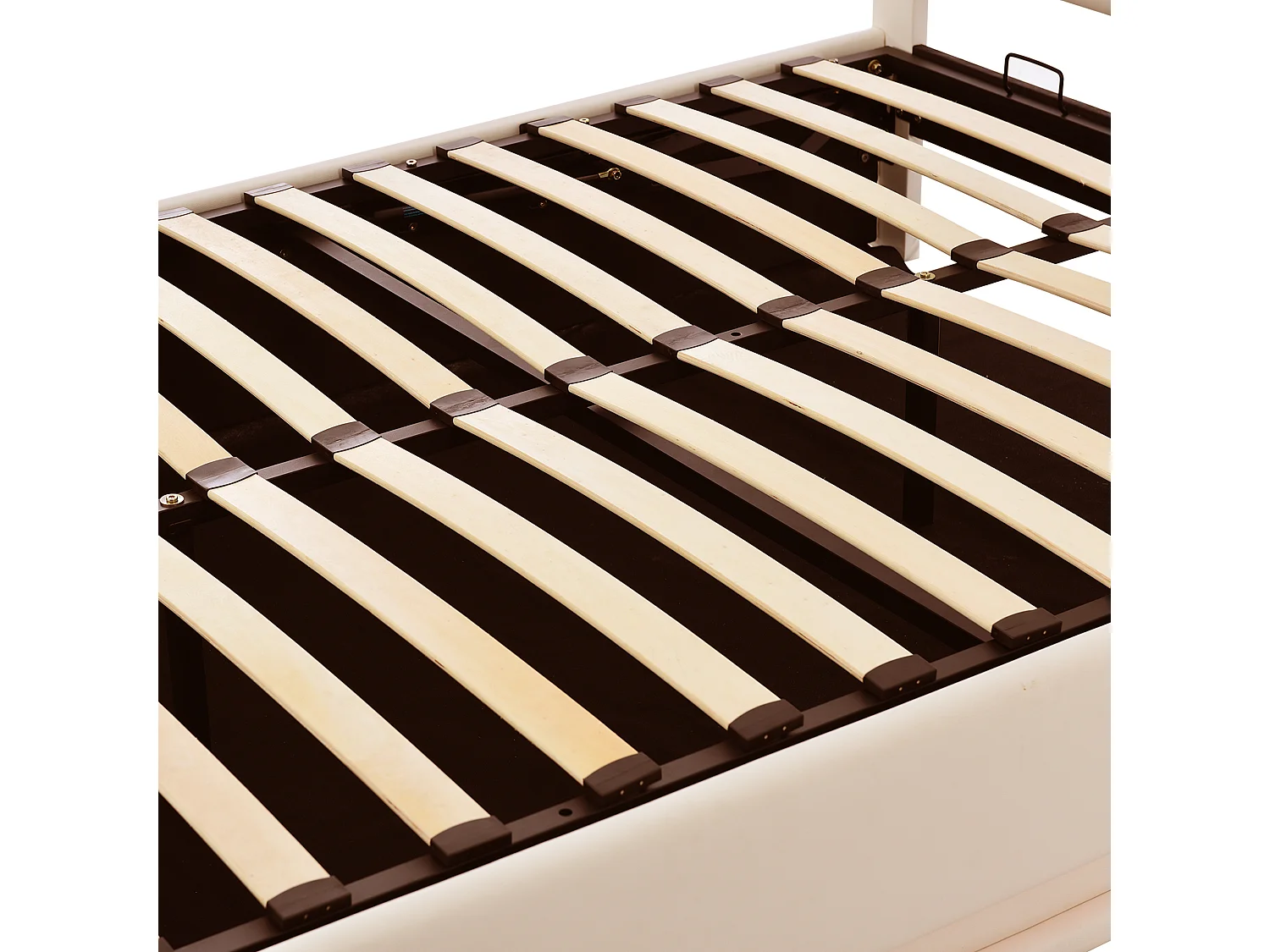 Lit coffre rembourré 140x200 cm avec éclairage LED - en similicuir - Beige