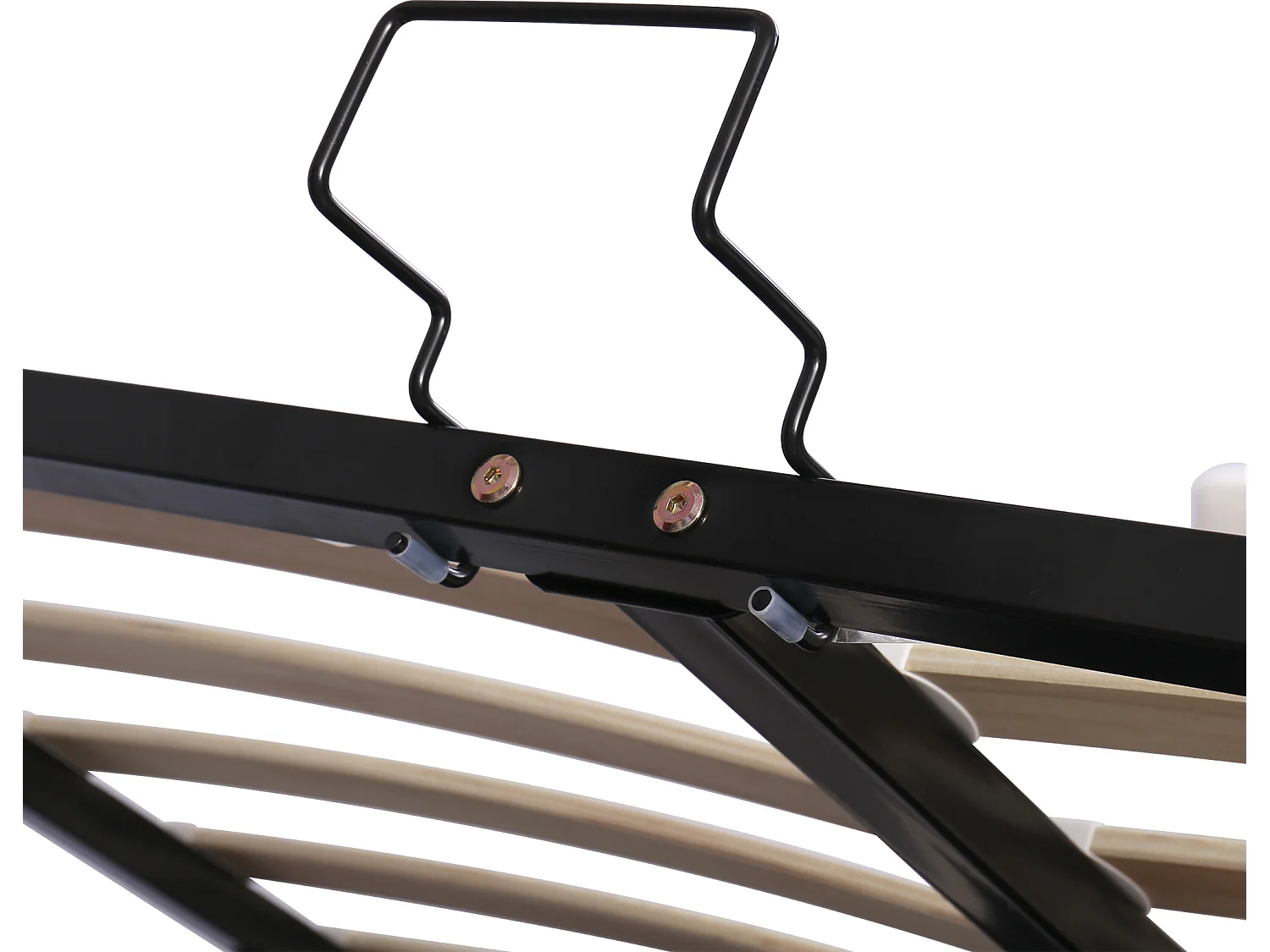 Gestoffeerd opbergbed - 140x200cm - fluwelen stof - verstelbaar blokpatroon hoofdeinde - Crème