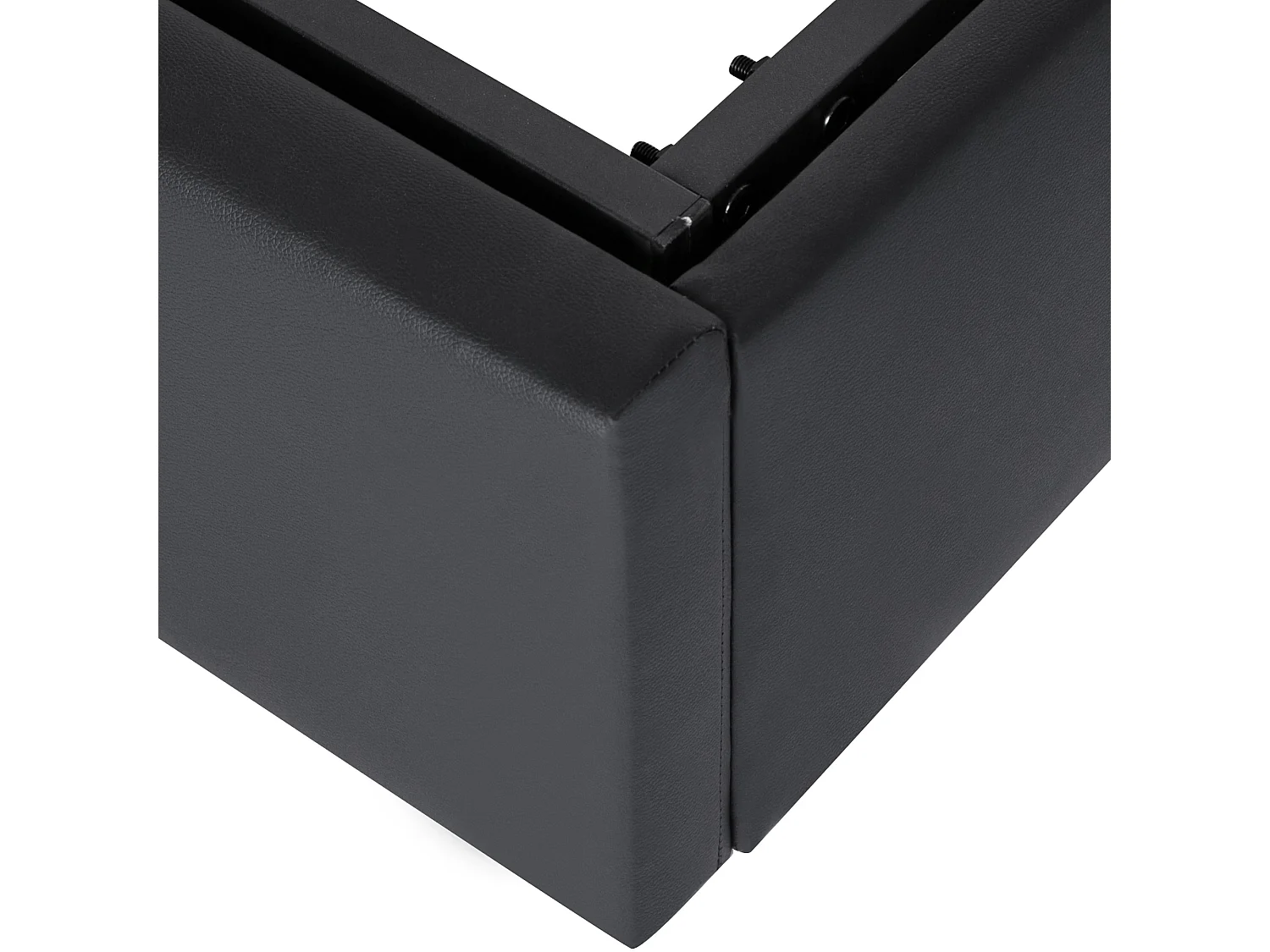 Cama contenedor con LED 140x200cm - en símil piel - Negro