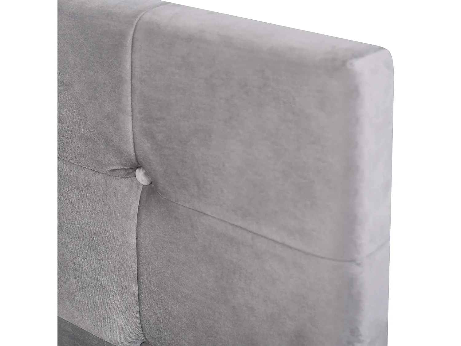 Lit coffre rembourré - 140x200cm - tissu en velours - tête réglable à motif bloc - Gris