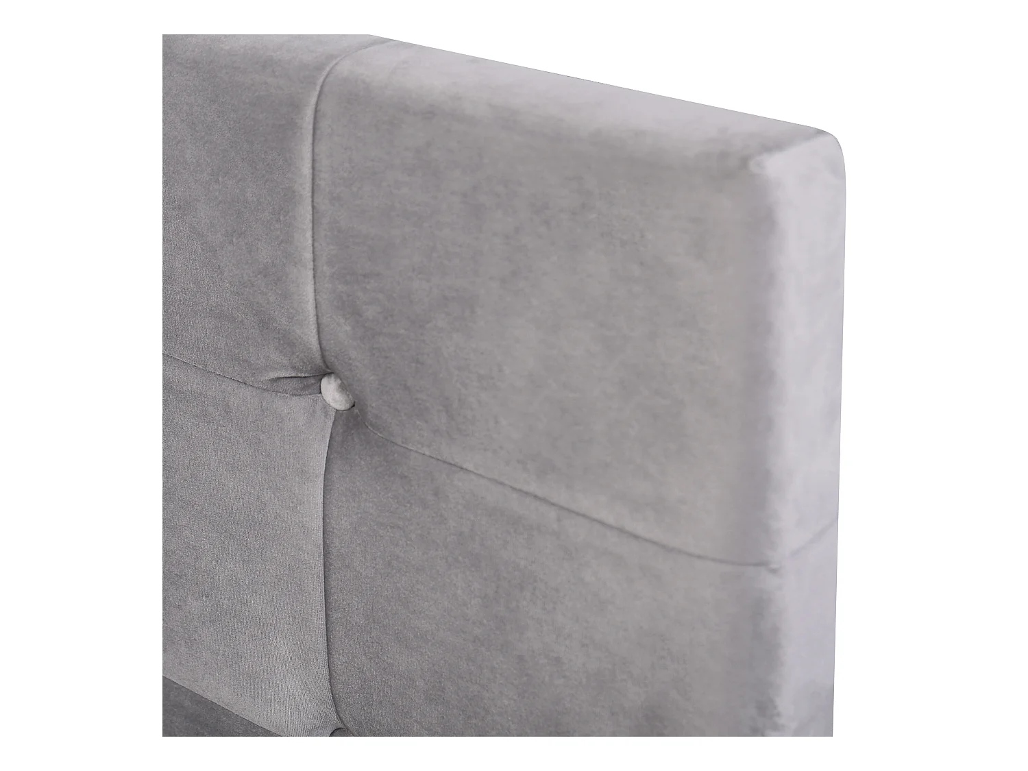 Lit coffre rembourré - 140x200cm - tissu en velours - tête réglable à motif bloc - Gris