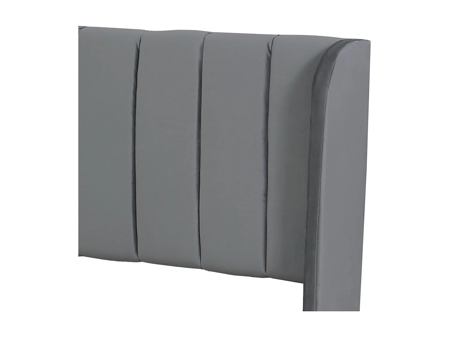 Lit rembourré en velours 180x200cm avec 2 tiroirs + sommier à lattes - style moderne - Gris