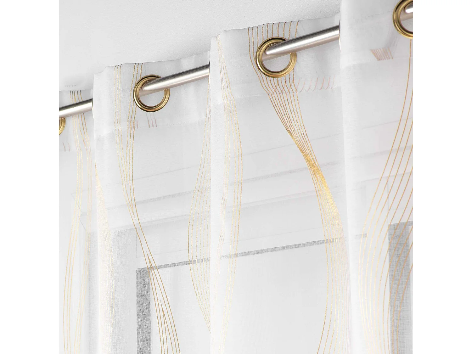 Rideau voile sable dore Elona 140 x 240 cm