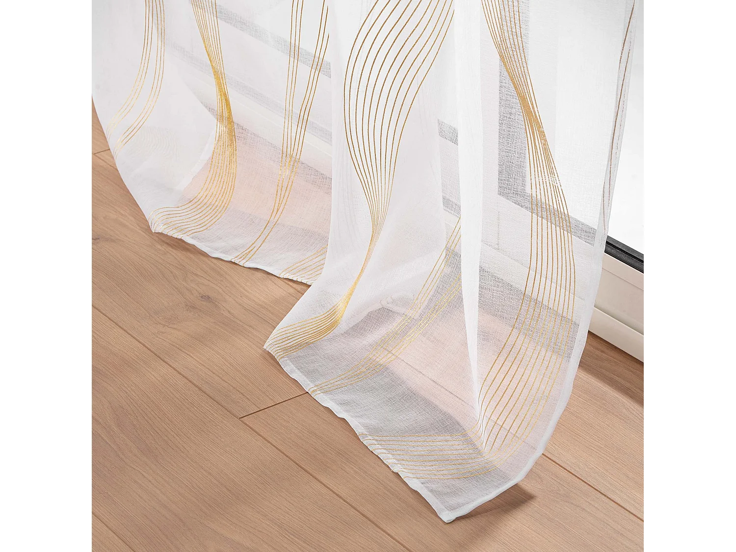 Rideau voile sable dore Elona 140 x 240 cm