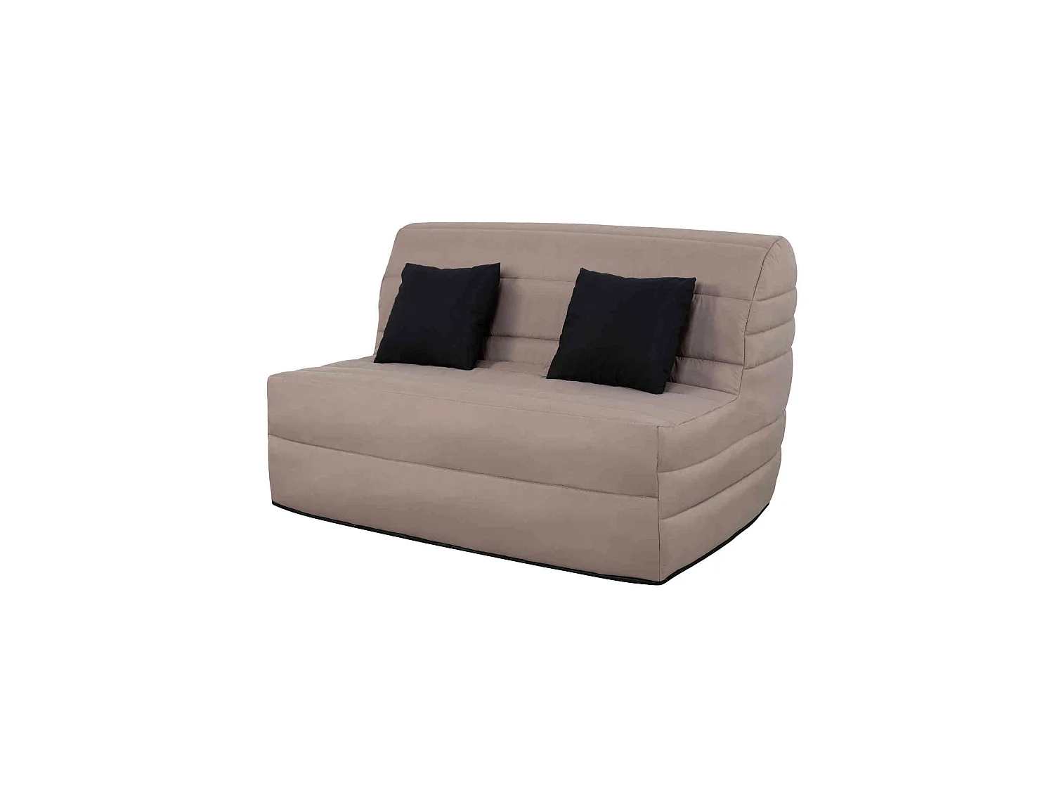 Banquette BZ unie avec housse taupe + 2 coussins - BZ10002