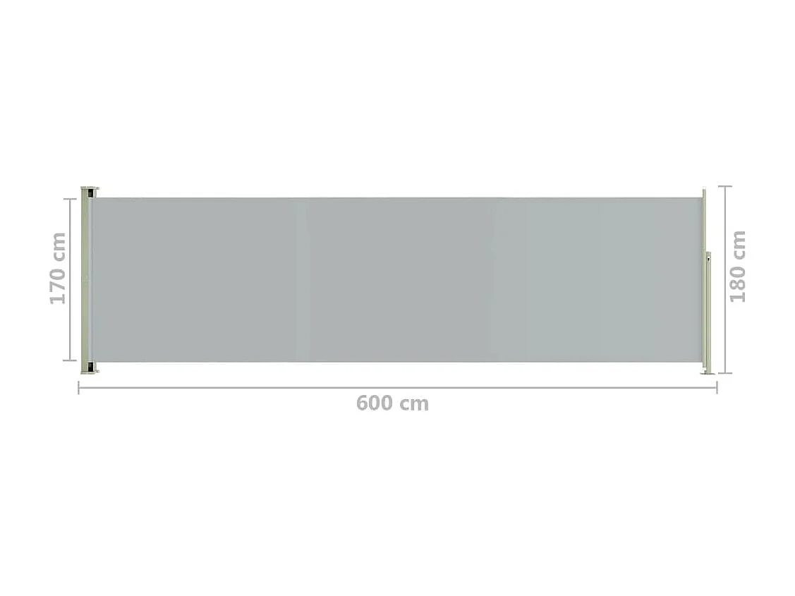 Toldo de terraza lateral retráctil 180 x 600 cm gris 02_0007344