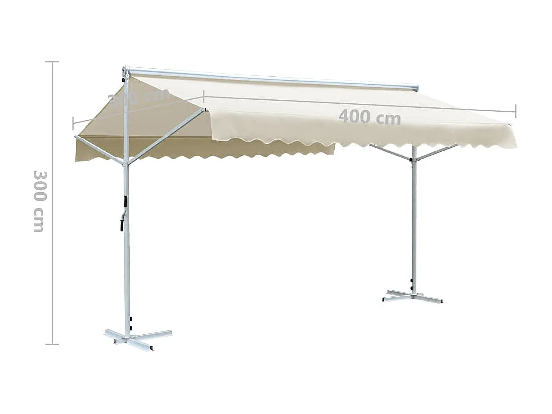 Auvent sur pied 4x3 crème 400 x 300 x 300 cm 02_0007479