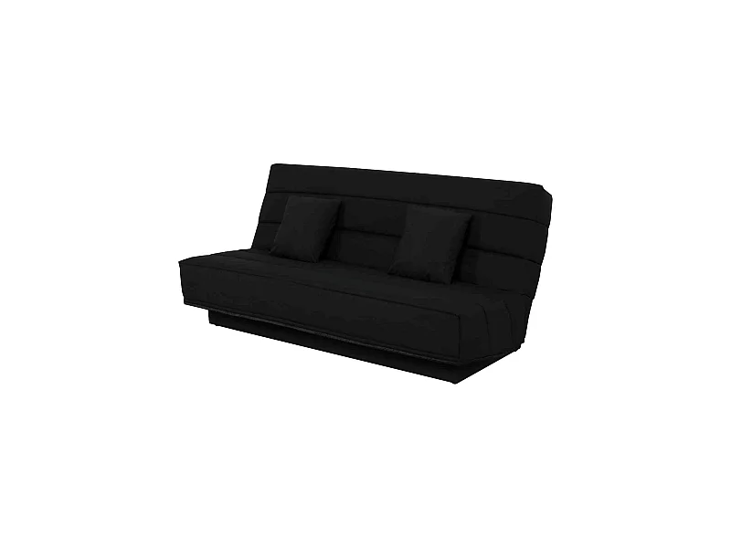 Banquette clic-clac unie avec housse noire + 2 coussins - CC10003