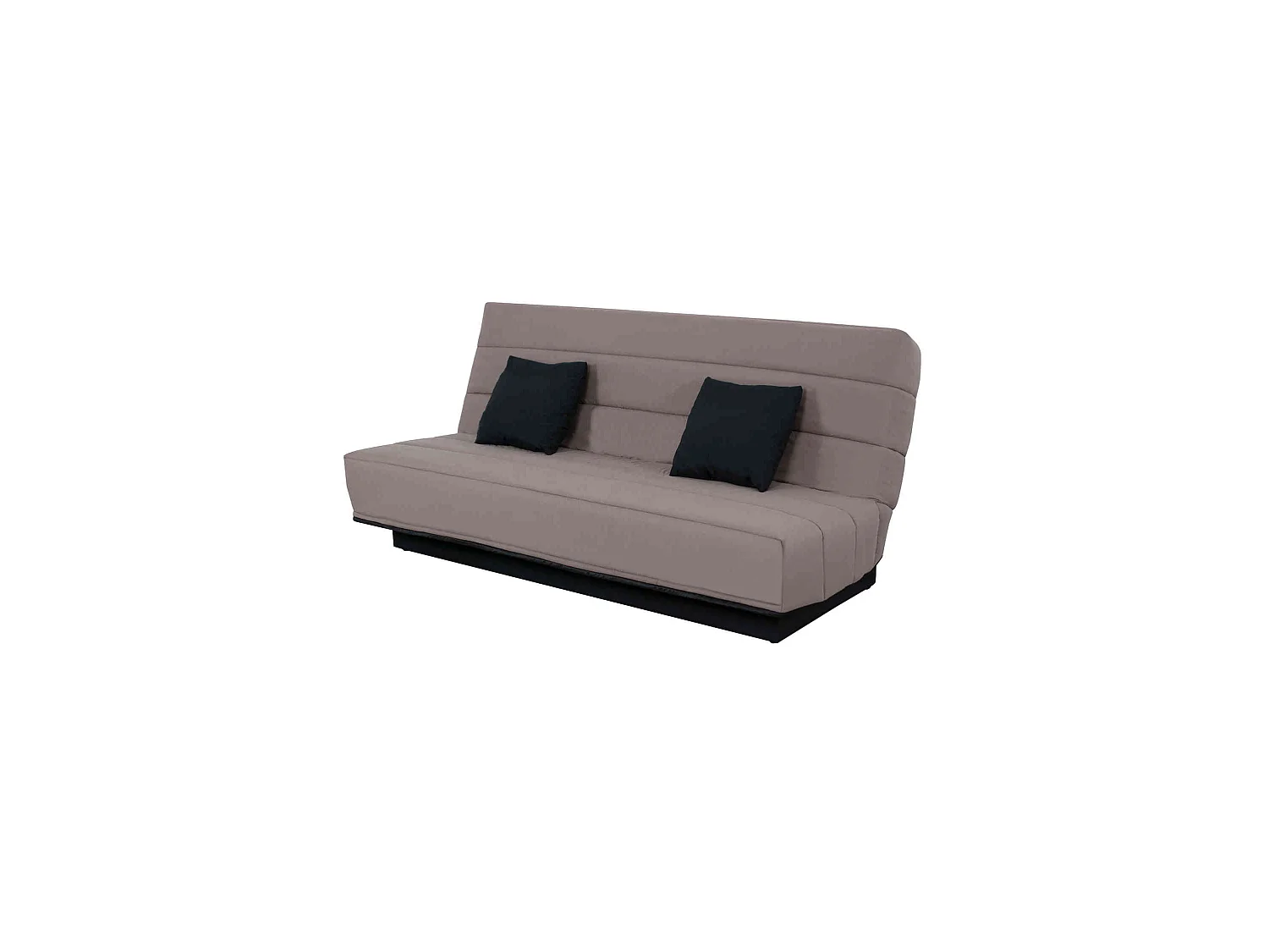 Banquette clic-clac unie avec housse taupe + 2 coussins - CC10003