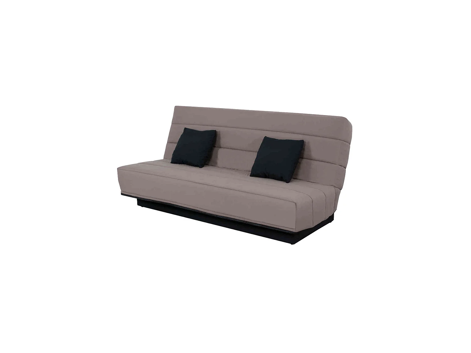 Banquette clic-clac unie avec housse taupe + 2 coussins - CC10003