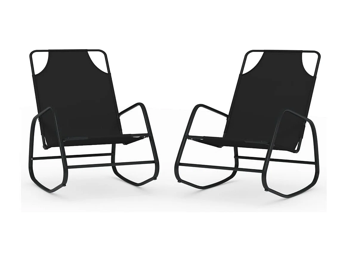 Chaises longues transat à noire 89 x 58 x 93.5 cm 02_0011973