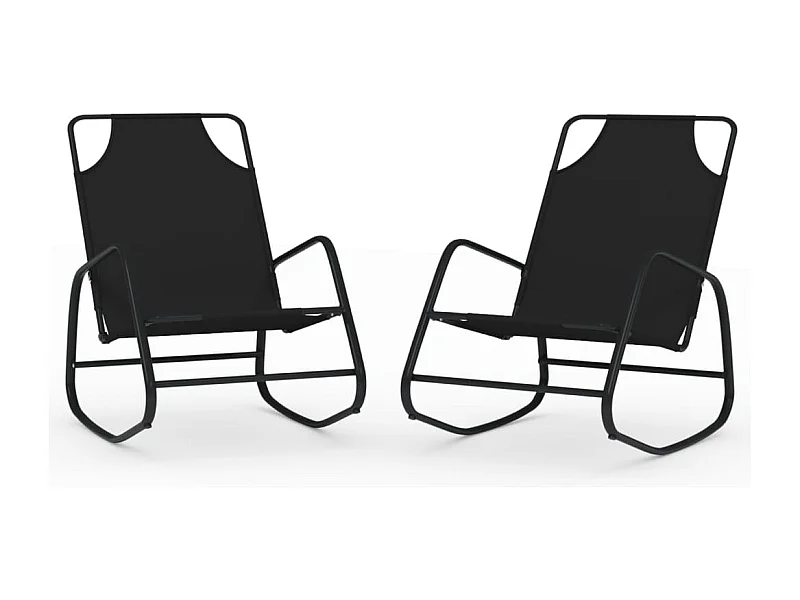 Chaises longues transat à noire 89 x 58 x 93.5 cm 02_0011973