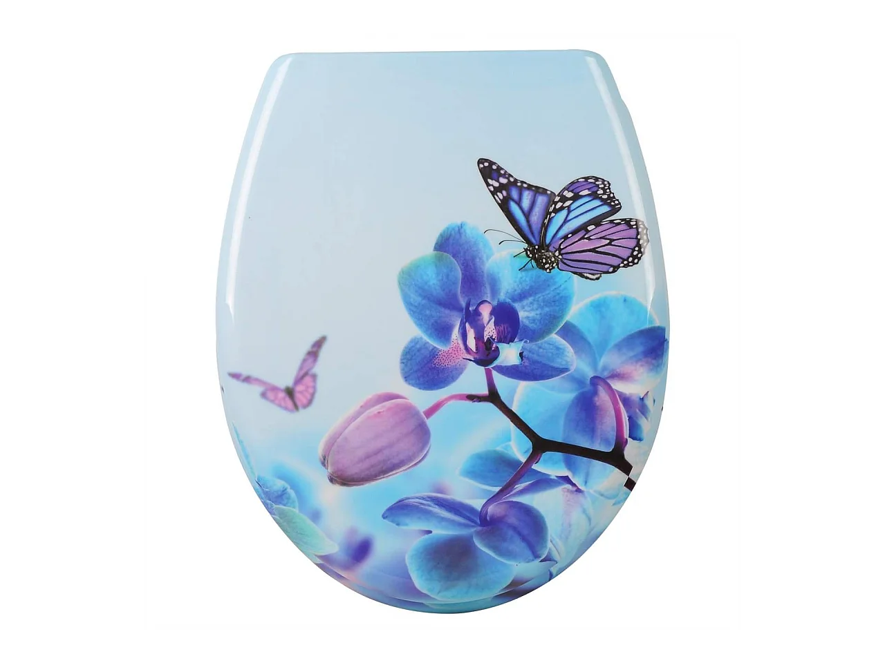 Sedile WC con abbassamento automatico in duroplastico disegno farfalla-viola 19_0000694