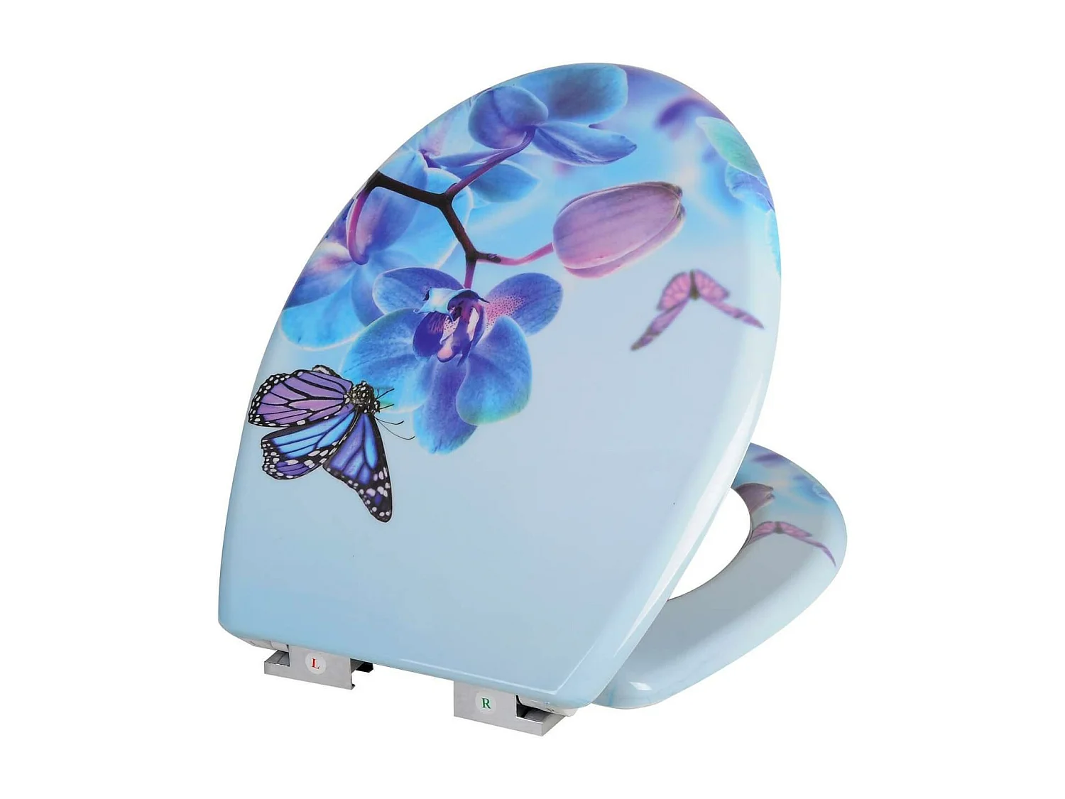 Sedile WC con abbassamento automatico in duroplastico disegno farfalla-viola 19_0000694