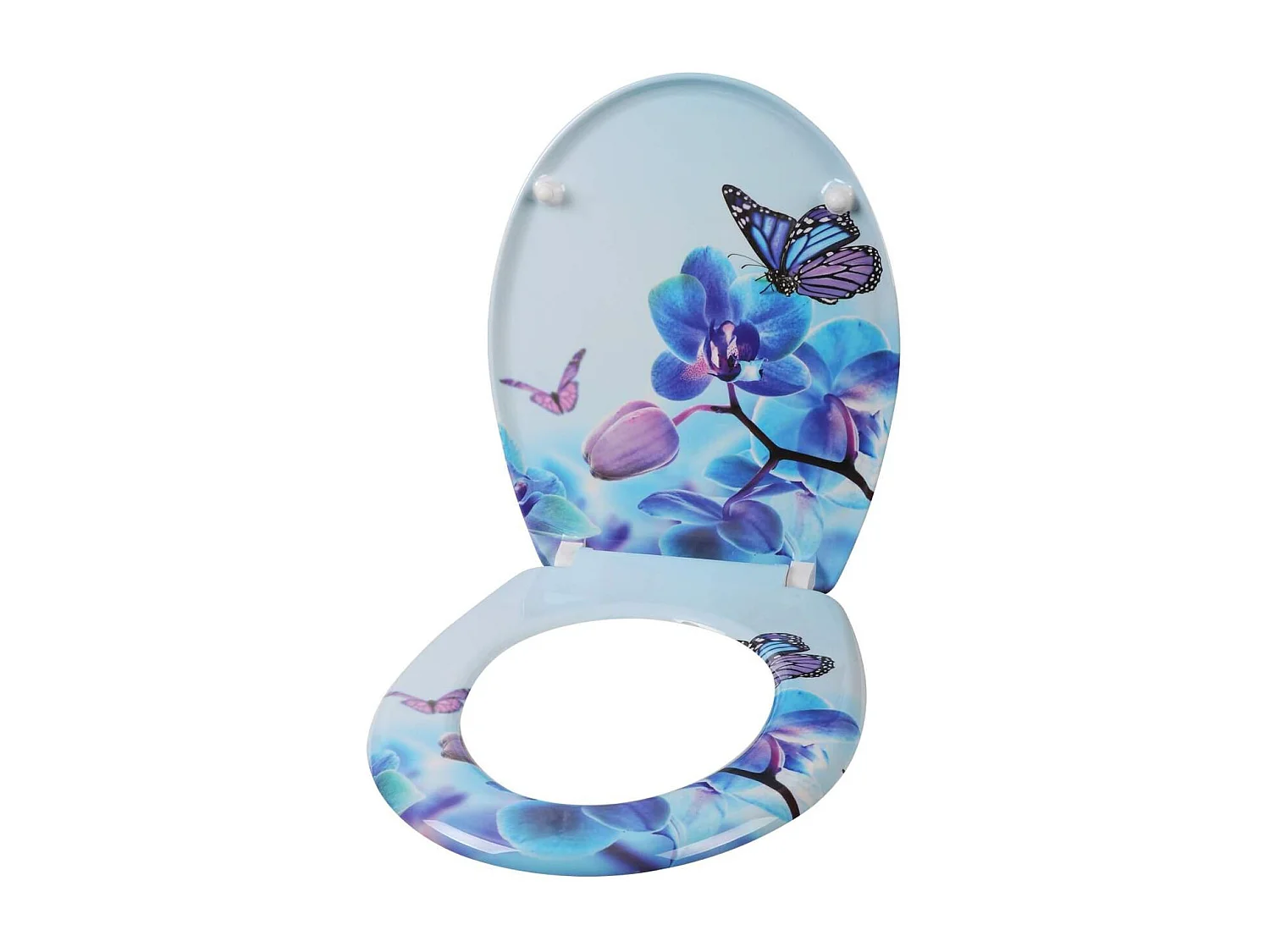 Sedile WC con abbassamento automatico in duroplastico disegno farfalla-viola 19_0000694