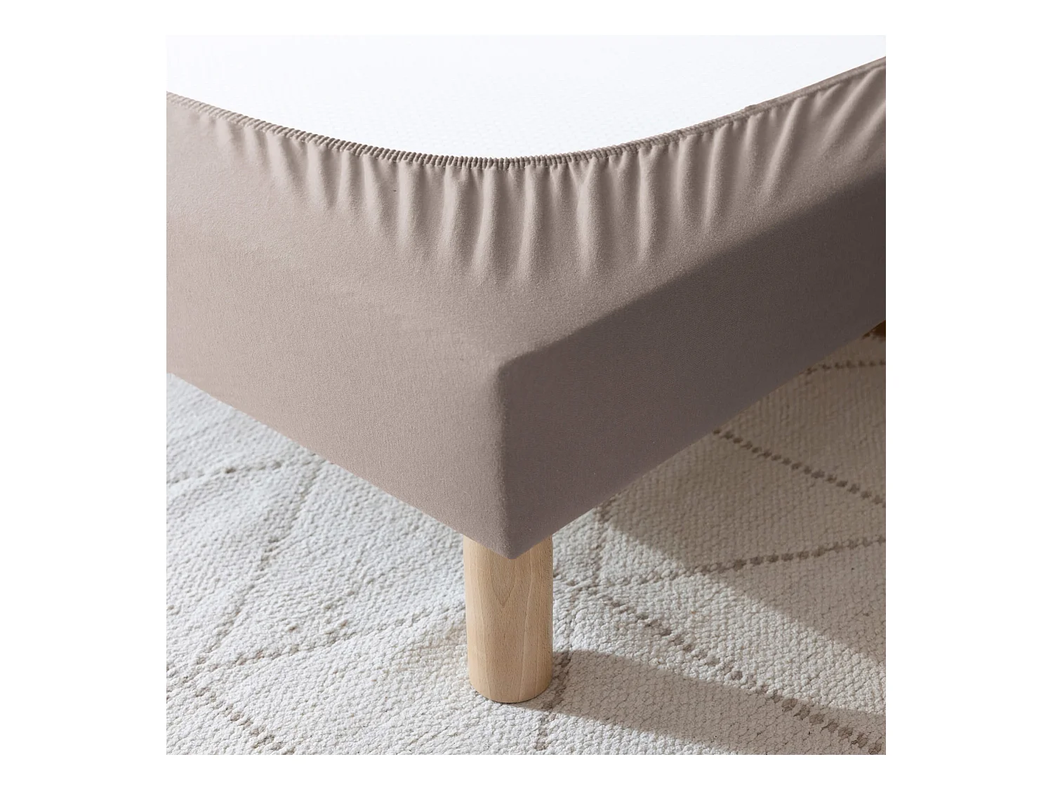 Cache-sommier coton jersey taupe 70x200