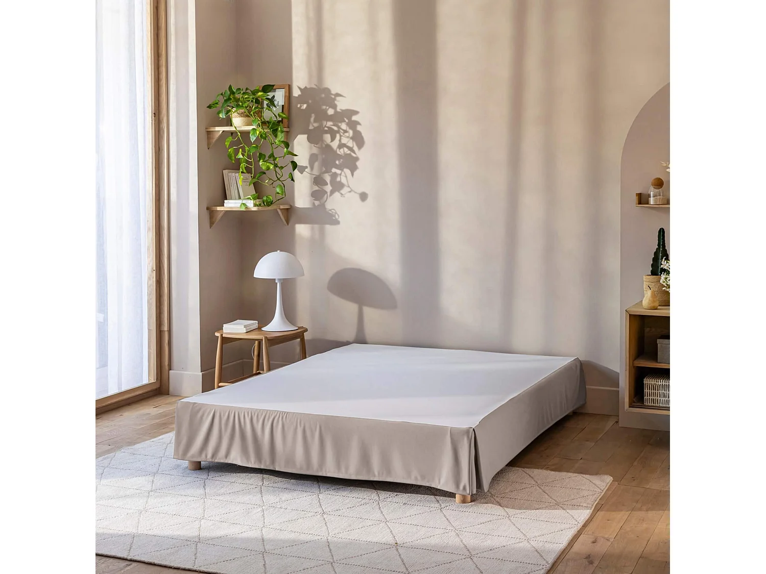 Cache-sommier intégral taupe 90x200