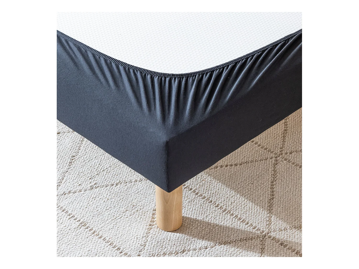 Cache-sommier coton jersey noir 90x190/200