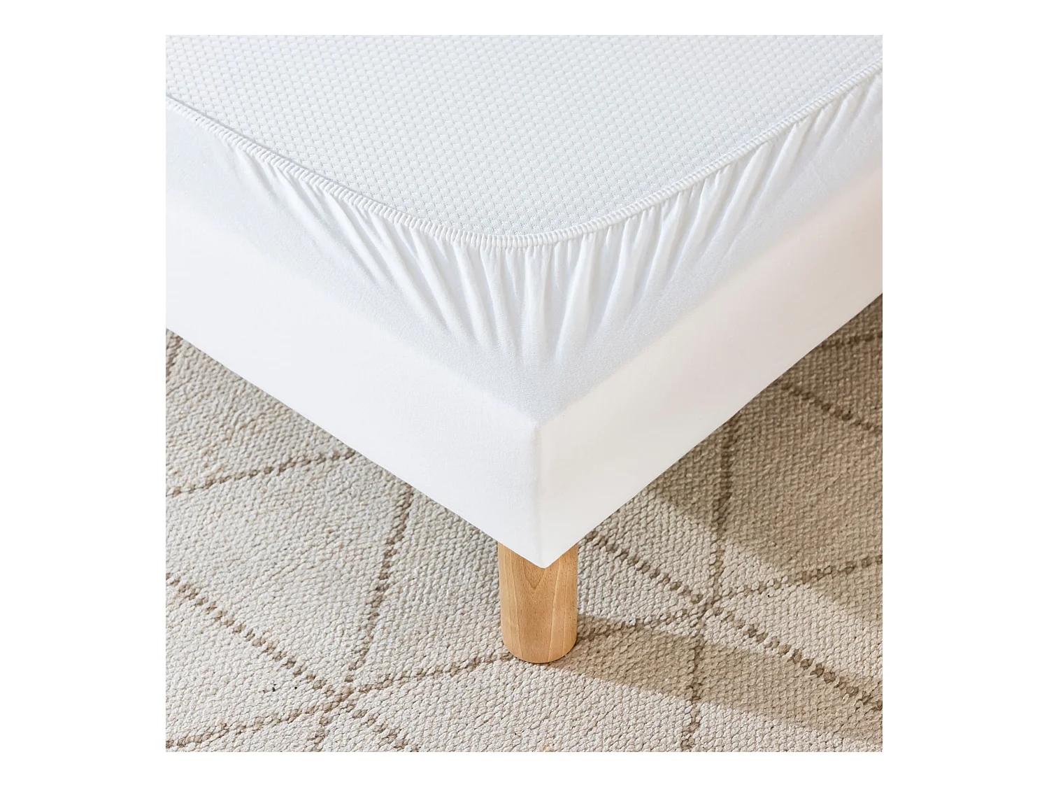 Cache-sommier coton jersey blanc 90x190/200