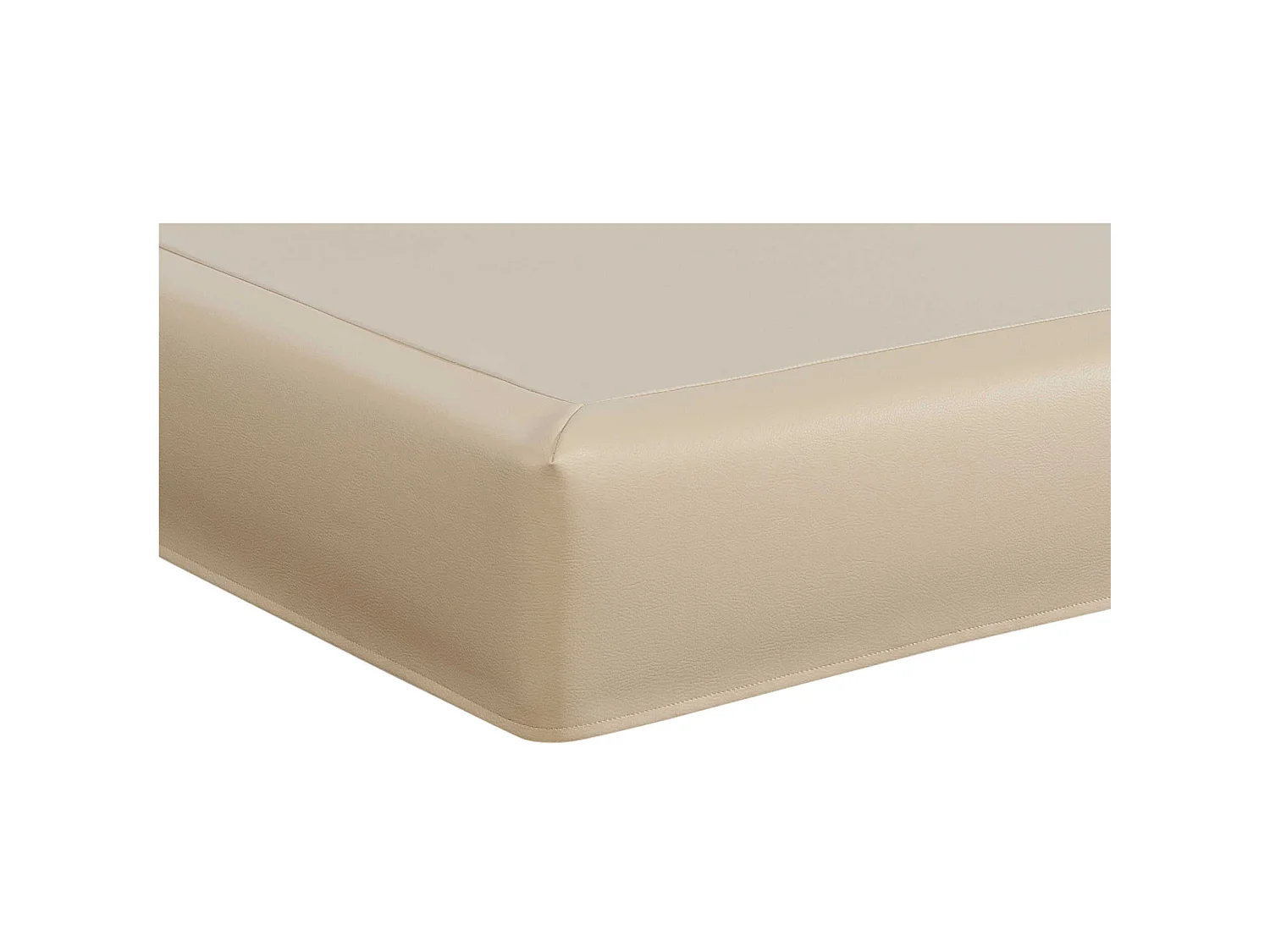 Cache-sommier intégral simili cuir sable 140x190