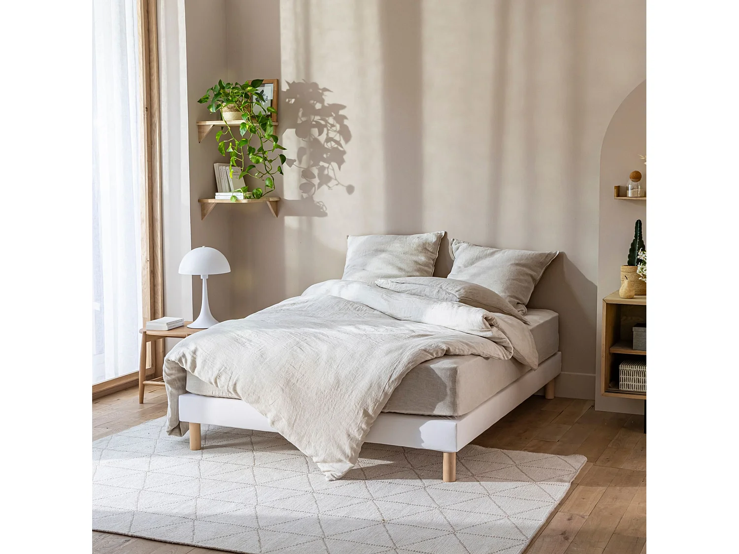 Cache-sommier coton jersey blanc 70x200