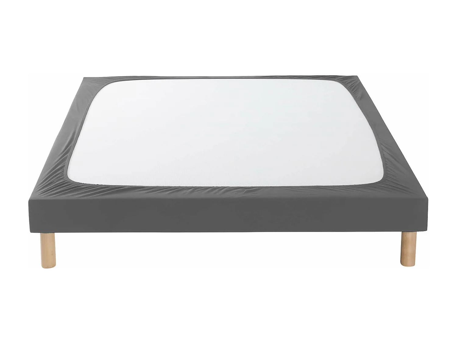 Cache-sommier coton jersey anthracite 140x200