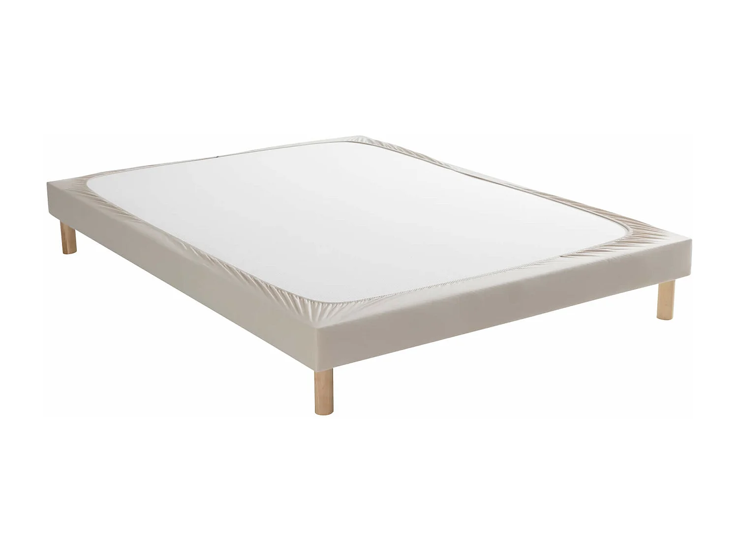 Cache-sommier coton jersey beige 80x200