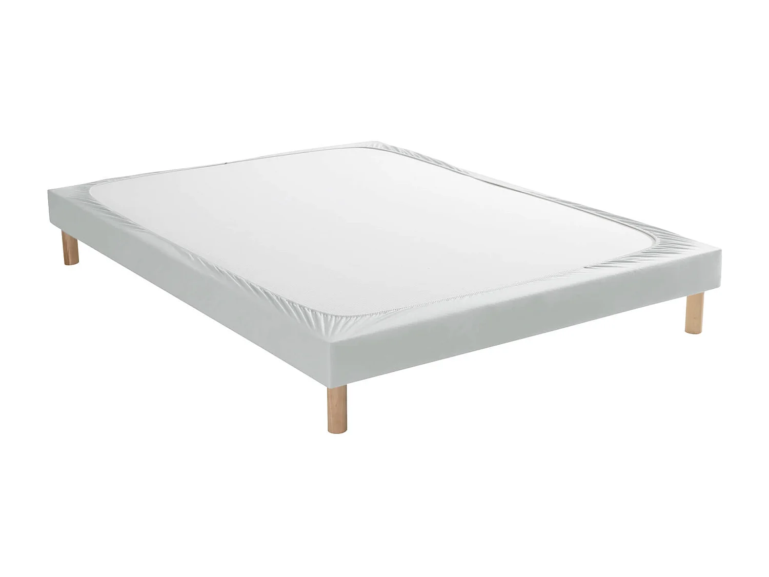 Cache-sommier coton jersey gris 130x200