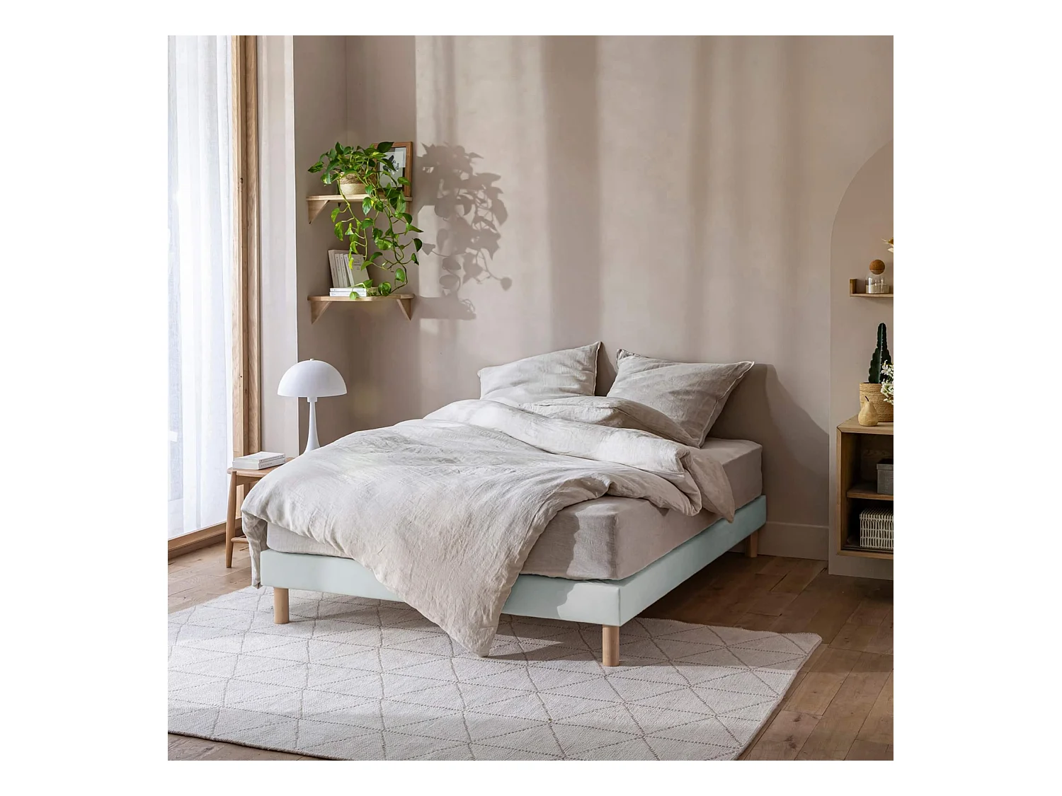 Cache-sommier coton jersey gris 80x200