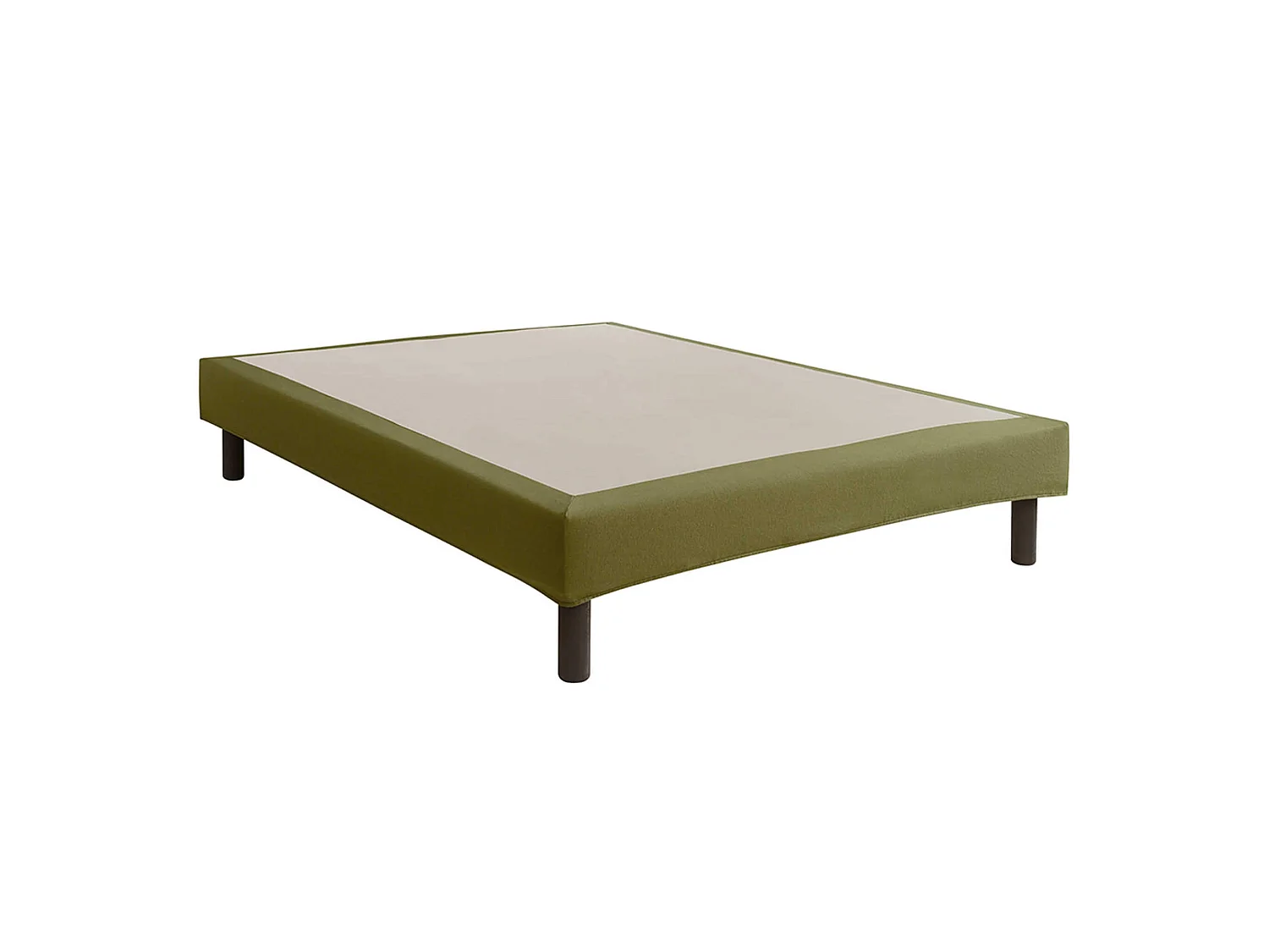 Cache-sommier intégral 100% coton vert mousse 200x200