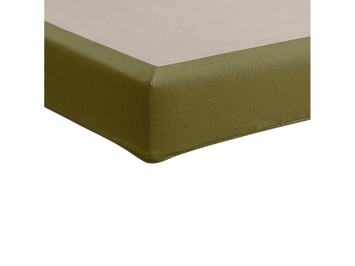 Cache-sommier intégral 100% coton vert mousse 200x200