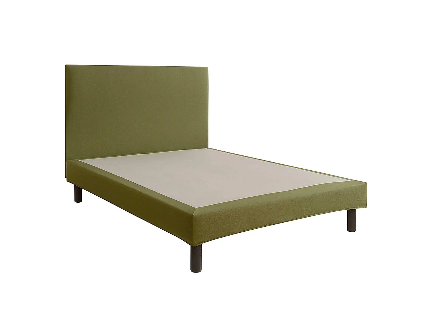 Cache-sommier intégral 100% coton vert mousse 200x200