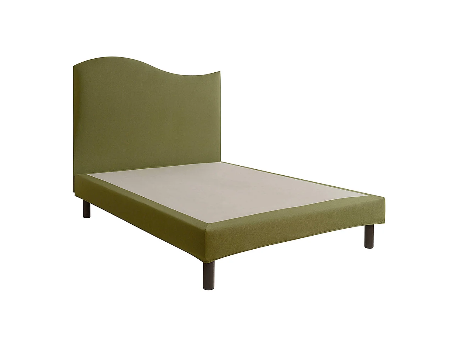 Cache-sommier intégral 100% coton vert mousse 200x200