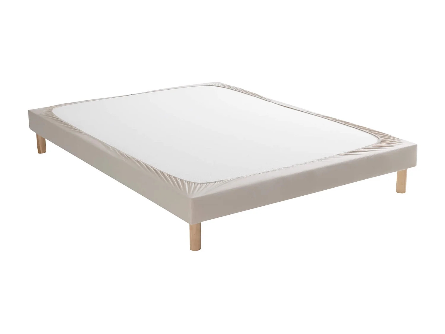 Cache-sommier coton jersey beige 160x190 à 180x200