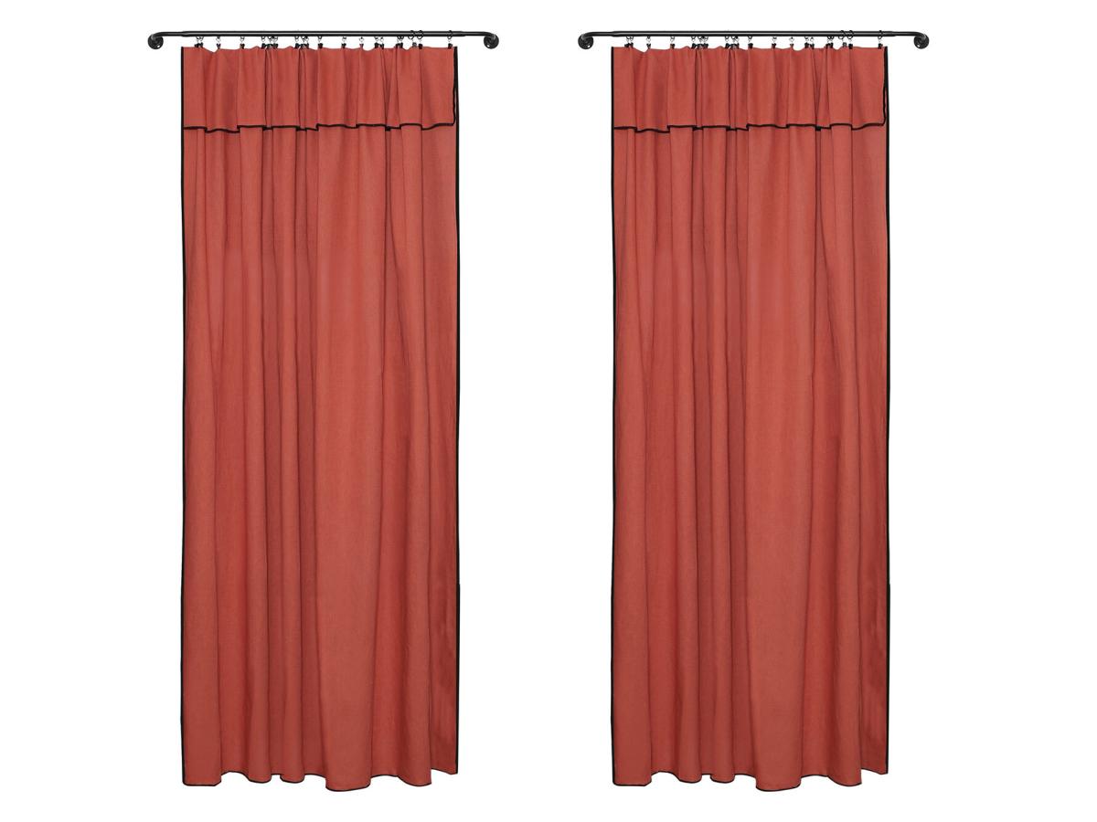 2er-Set Vorhänge aus Baumwolle & Leinen - 140 x 280 cm - Terracotta - BORIN günstig online kaufen