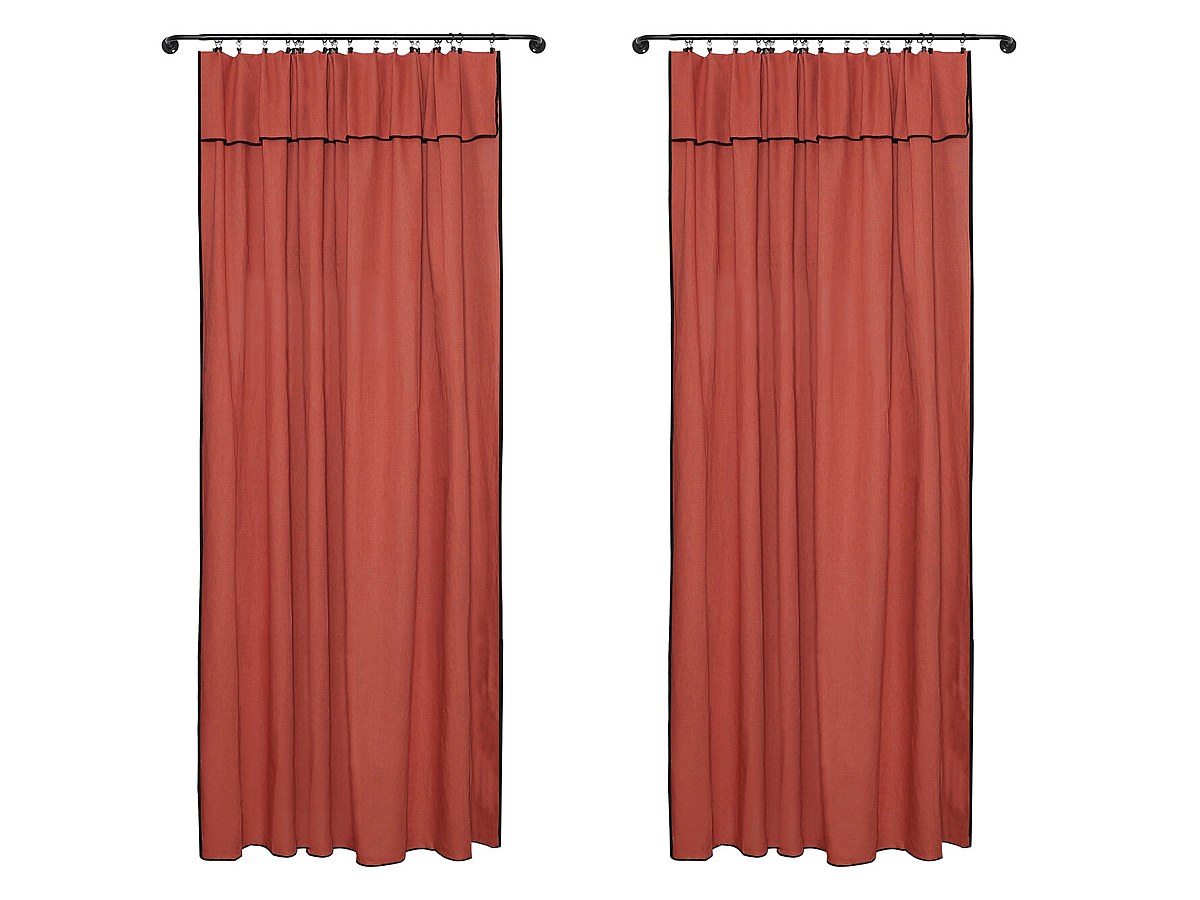 2er-Set Vorhänge aus Baumwolle & Leinen - 140 x 280 cm - Terracotta - BORIN günstig online kaufen